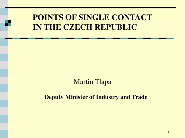 points of single contact in the czech republic