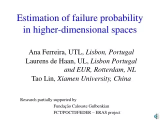 Estimation of failure probability in higher-dimensional spaces
