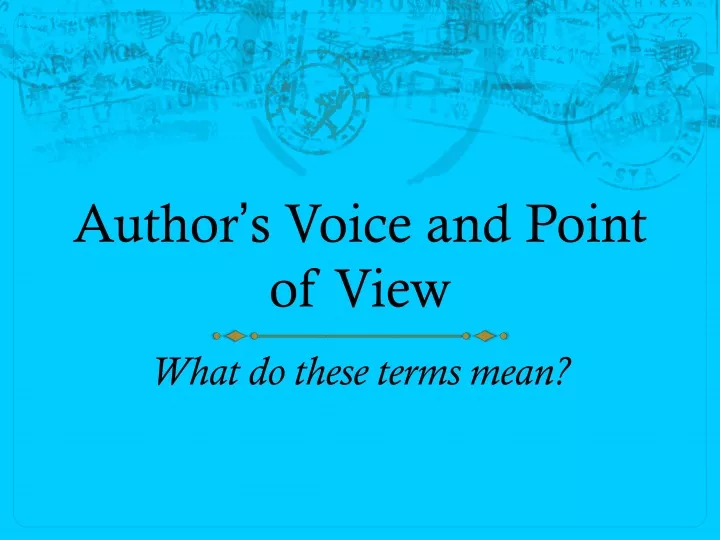 author s voice and point of view