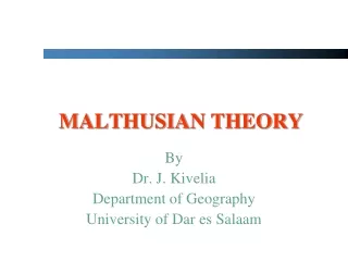 MALTHUSIAN THEORY