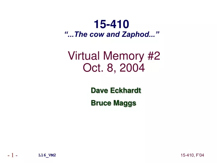 virtual memory 2 oct 8 2004