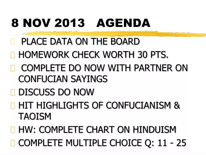 8 nov 2013 agenda