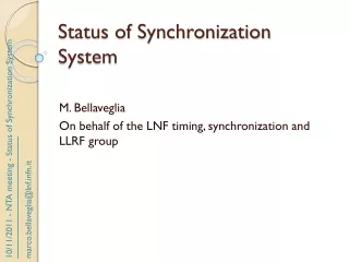 Status of  Synchronization  System