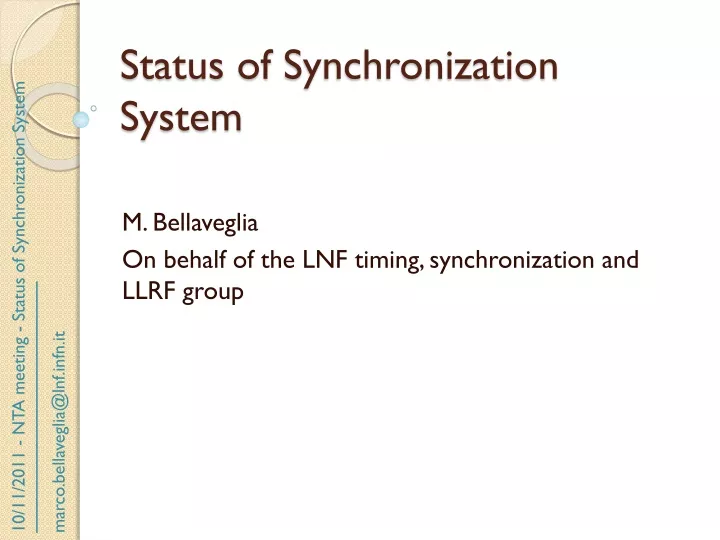 status of synchronization system