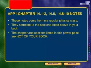 APP1 CHAPTER 14.1-2, 14.6, 14.8-10 NOTES