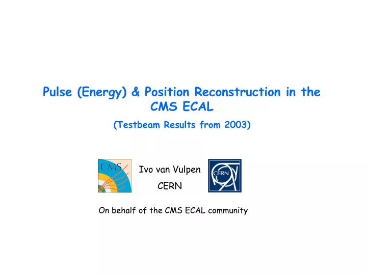 pulse energy position reconstruction