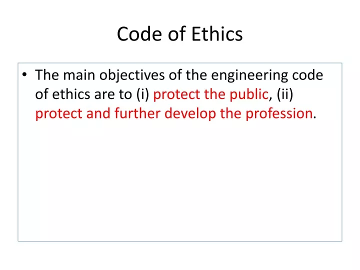 code of ethics