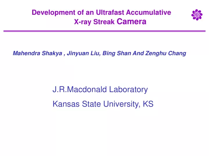 development of an ultrafast accumulative
