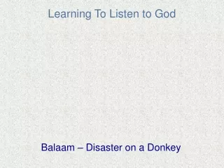 Learning To Listen to God