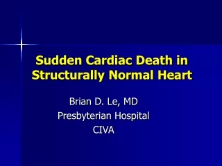 Sudden Cardiac Death in Structurally Normal Heart