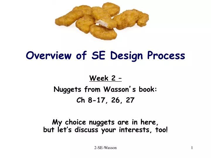overview of se design process