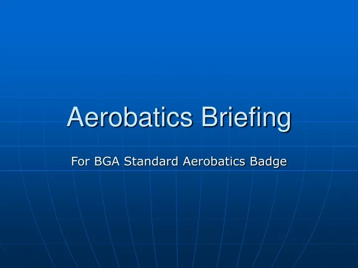 aerobatics briefing