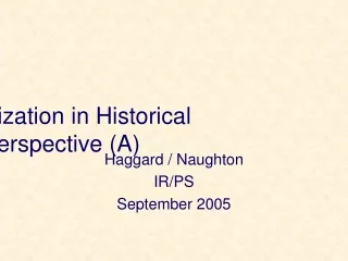 Globalization in Historical Perspective (A)