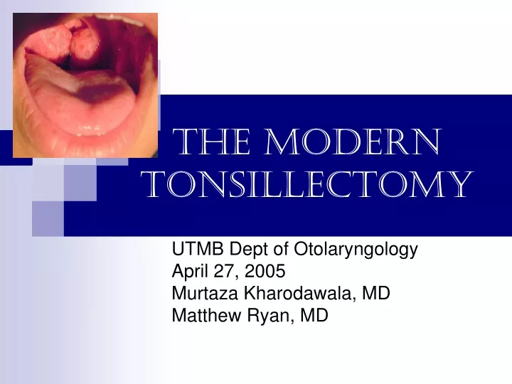 the modern tonsillectomy