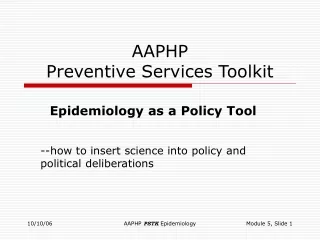 AAPHP Preventive Services Toolkit