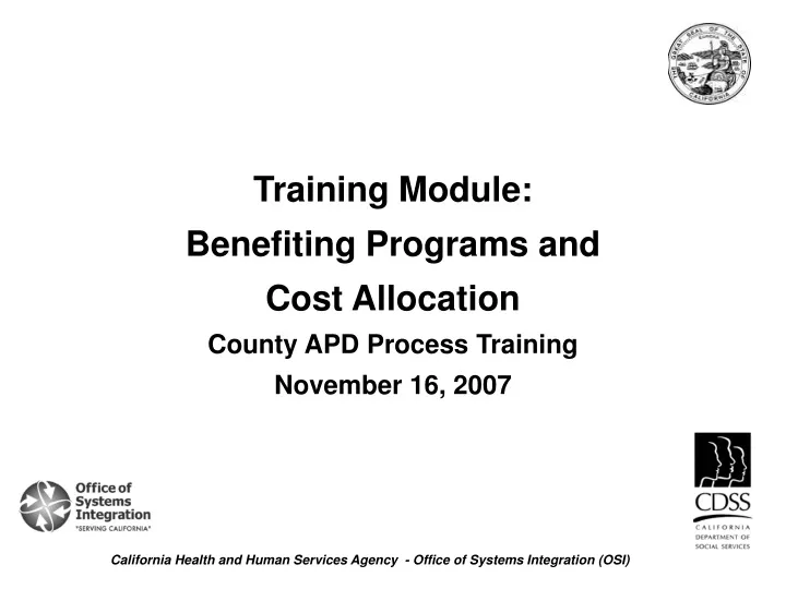 training module benefiting programs and cost