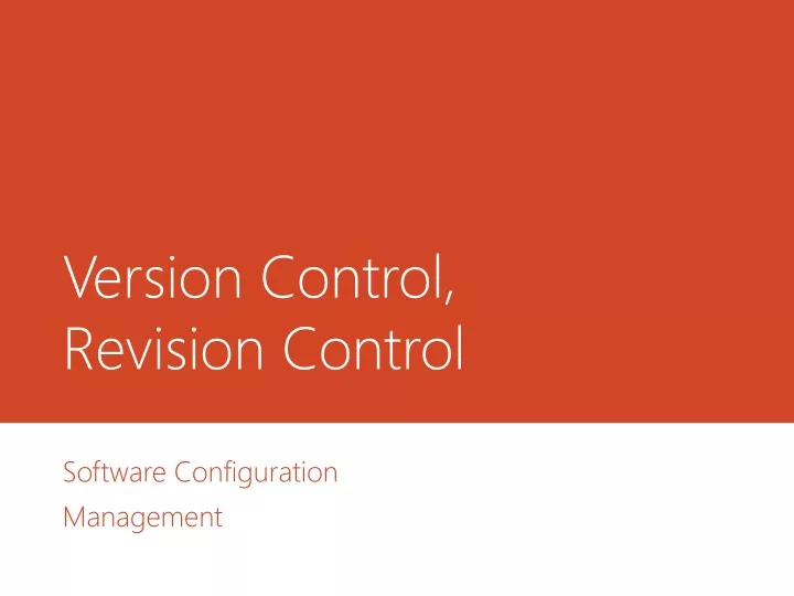 version control revision control