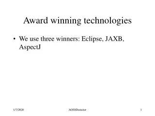 Award winning technologies