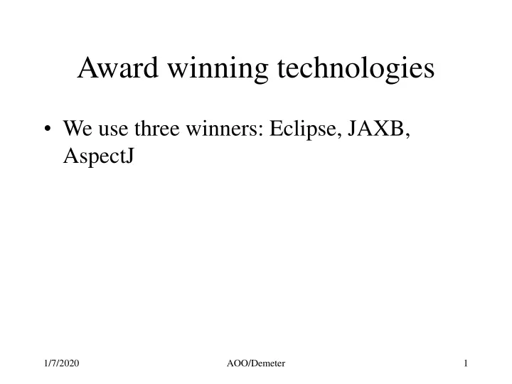 award winning technologies