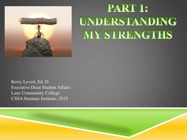 part 1 understanding my strengths
