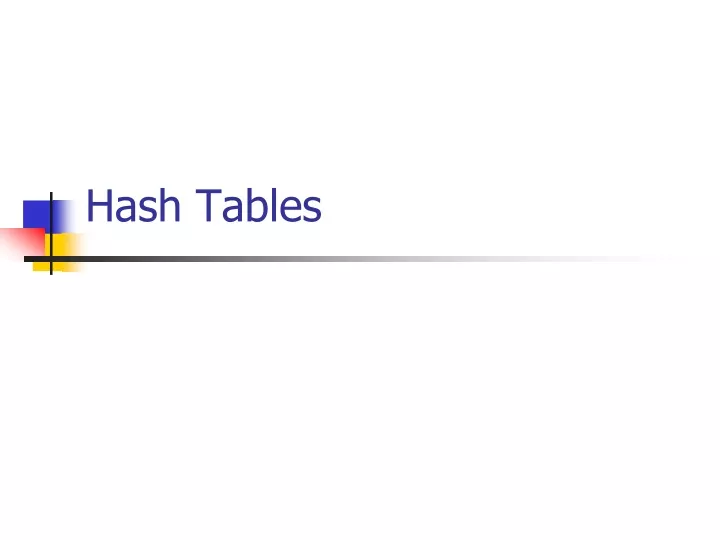 hash tables