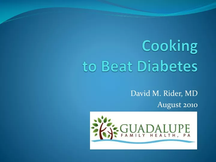 cooking to beat diabetes