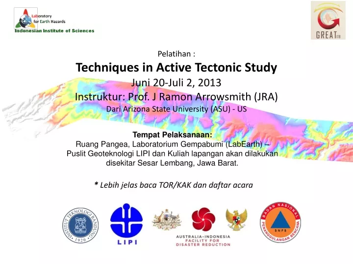 pelatihan techniques in active tectonic study