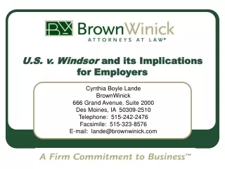 U.S. v. Windsor  and its Implications for Employers