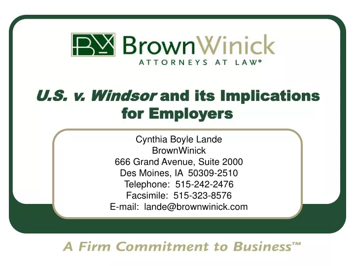 u s v windsor and its implications for employers