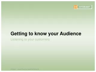 Getting to know your Audience