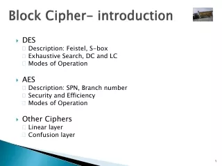 Block Cipher- introduction