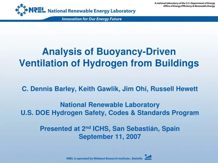 analysis of buoyancy driven ventilation of hydrogen from buildings