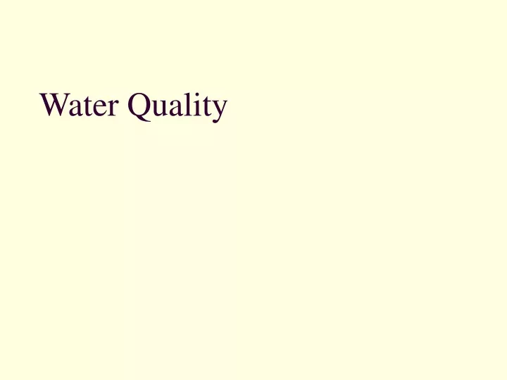 water quality