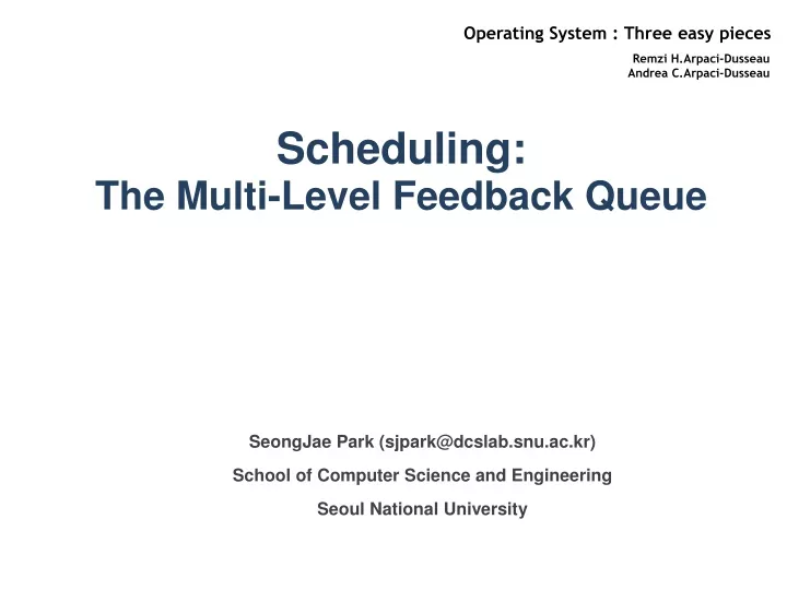 scheduling the multi level feedback queue