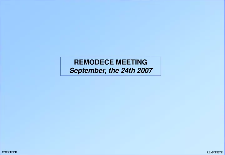 remodece meeting september the 24th 2007