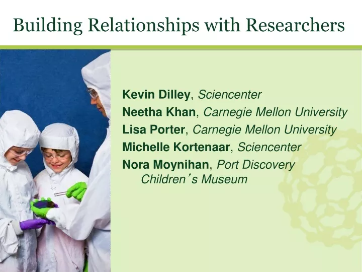 building relationships with researchers