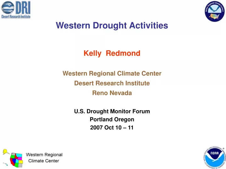 western drought activities kelly redmond western