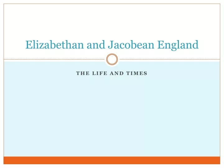 elizabethan and jacobean england