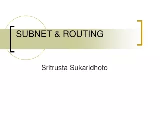 SUBNET &amp; ROUTING