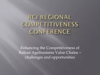 RCI Regional Competitiveness Conference