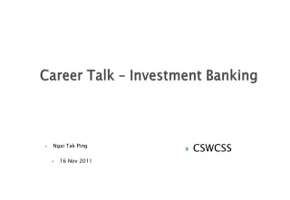 Career Talk – Investment Banking