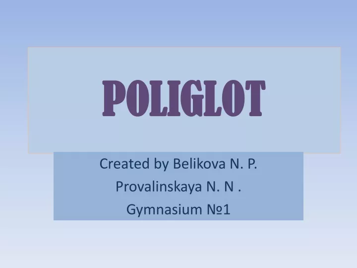 poliglot