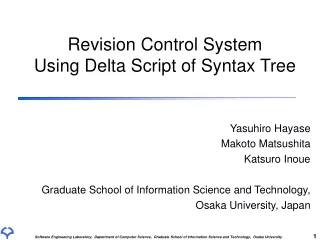 Revision Control System Using Delta Script of Syntax Tree
