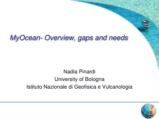 MyOcean- Overview, gaps and needs