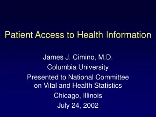 Patient Access to Health Information