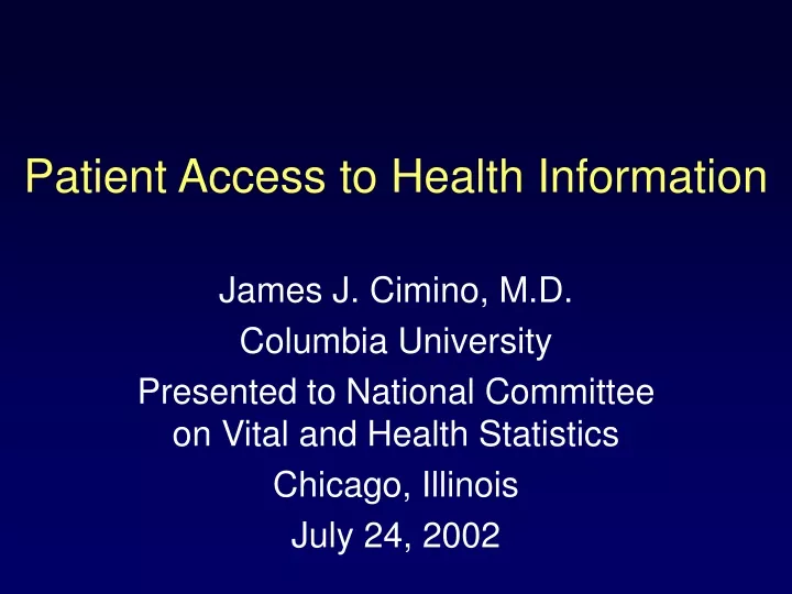 patient access to health information