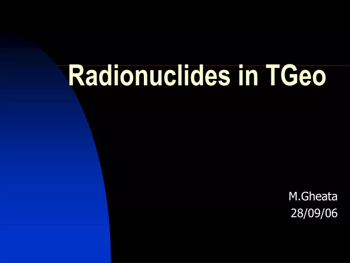 radionuclides in tgeo