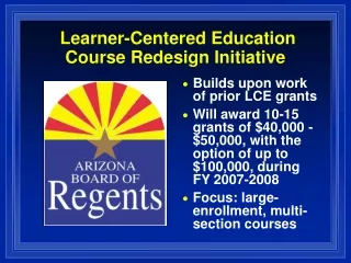 Learner-Centered Education Course Redesign Initiative