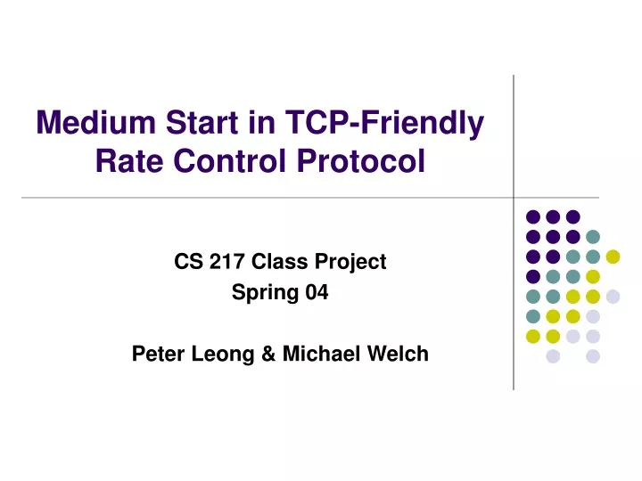 medium start in tcp friendly rate control protocol