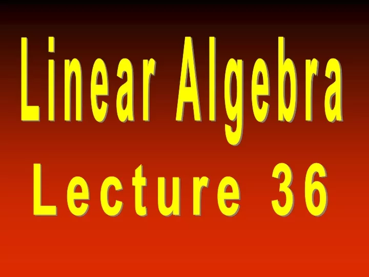 linear algebra